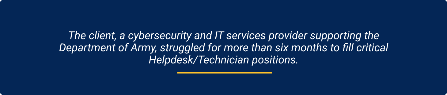 fill critical Helpdesk/Technician positions