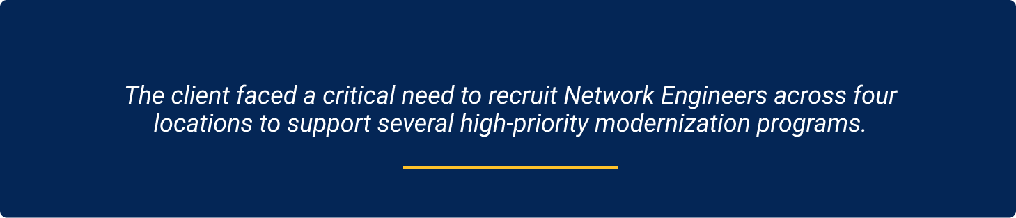 critical need to recruit Network Engineers