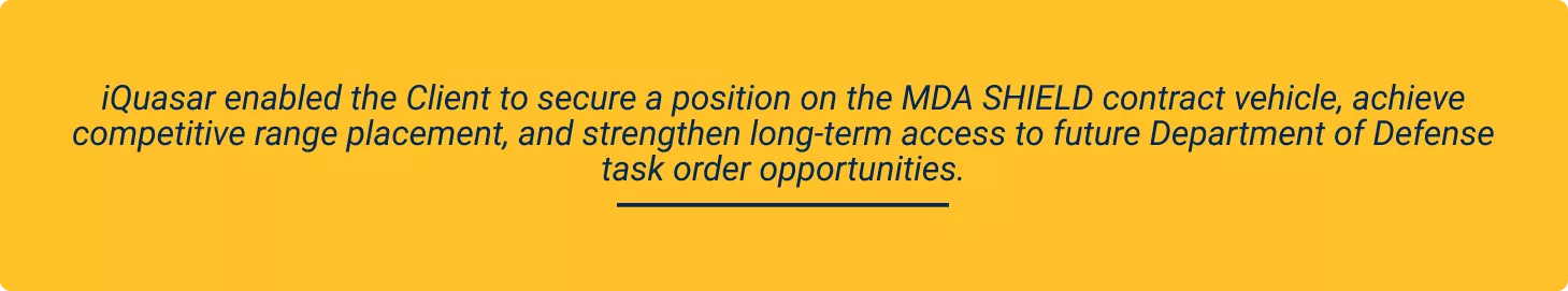 Value Created for the Client in MDA SHIELD