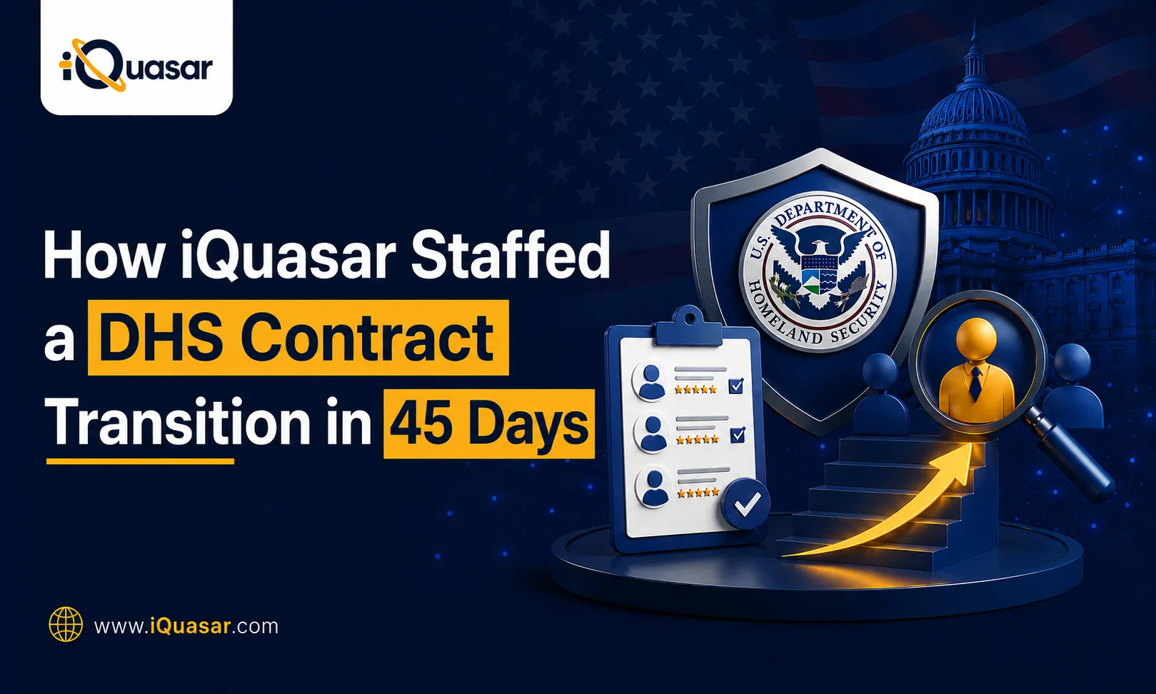 How iQuasar Helped a Federal IT Contractor Recruit Incumbent Help Desk Personnel for a DHS Contract Transition